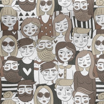 Hand-painted Group Portraits Jersey Backed Fleece