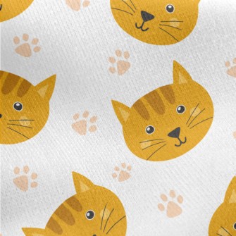 Cute Cat Head Jersey Backed Fleece