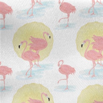 Flamingo And Sun Jersey Backed Fleece