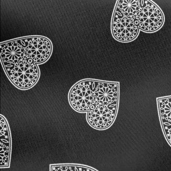 Lace Heart Pattern Jersey Backed Fleece