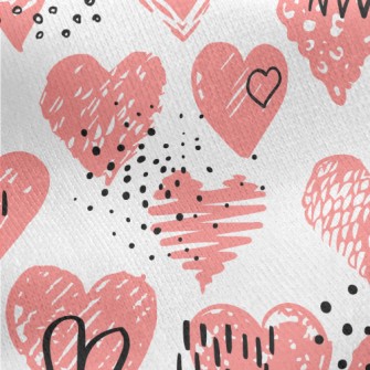 Crayon Heart Graffiti Jersey Backed Fleece