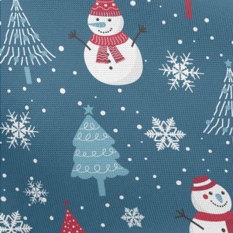 Winter Snowman And Christmas T Pongee