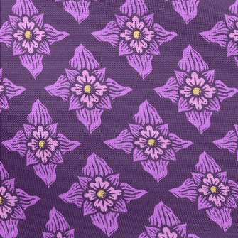 Hand Drawn Purple Flowers Pongee