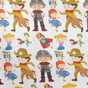 Children In Different Costumes Pongee