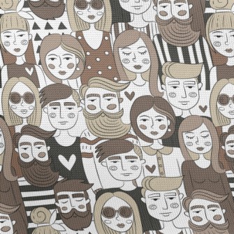 Hand-painted Group Portraits Pongee