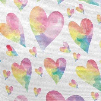 Watercolor Colored Love Heart Pongee