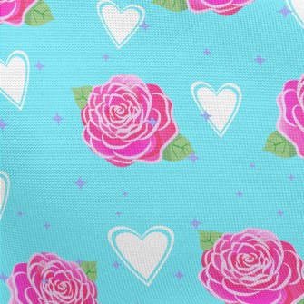Roses And Love Hearts Pongee