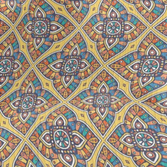 Retro Ethnic Pattern Stretch Jersey