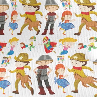 Children In Different Costumes Stretch Jersey
