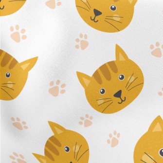 Cute Cat Head Lightweight Cotton Poplin