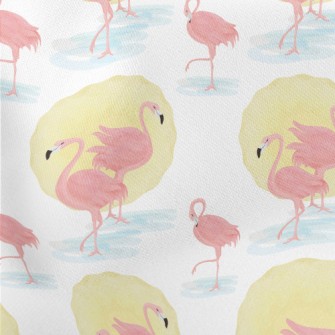 Flamingo And Sun Lightweight Cotton Poplin