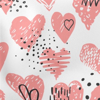 Crayon Heart Graffiti Lightweight Cotton Poplin
