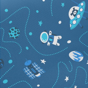 Cartoon Space Cruise Midweight Cotton Poplin