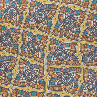 Retro Ethnic Pattern Midweight Cotton Poplin