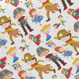 Children In Different Costumes Midweight Cotton Poplin
