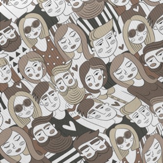 Hand-painted Group Portraits Midweight Cotton Poplin