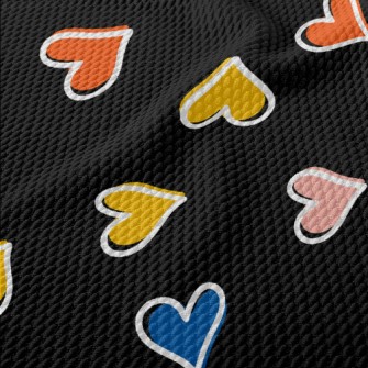 Mini Colorful Hearts Birdseye Piqué
