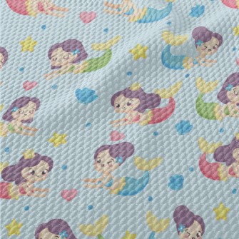 Cute Mermaid Swimming In The S Birdseye Piqué