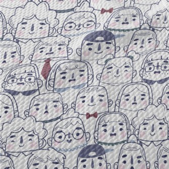 Cute Character Expressions Birdseye Piqué
