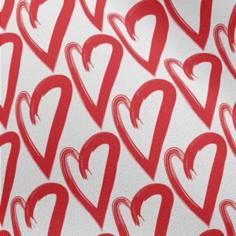 Hand Drawn Red Love Heart Chiffon