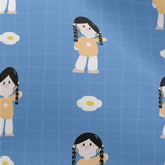 Cartoon Braid Girl Chiffon