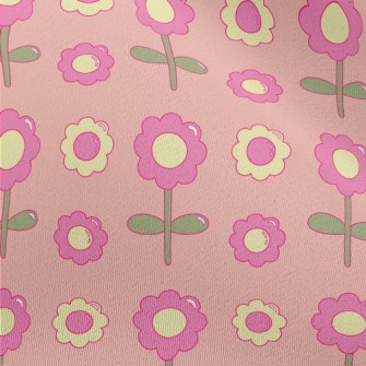 Cartoon Glossy Flowers Chiffon