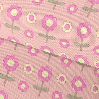 Cartoon Glossy Flowers Waterproof Oxford