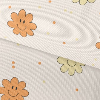 Cute Smiling Flowers Waterproof Oxford