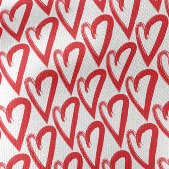 Hand Drawn Red Love Heart Waterproof Canvas