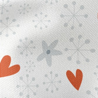 Snowflakes And Hearts Waterproof Canvas