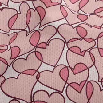 Cartoon Translucent Love Heart Athletic Mesh Flat Back