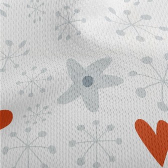 Snowflakes And Hearts Athletic Mesh Flat Back