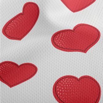 Passionate Red Heart Athletic Mesh Flat Back