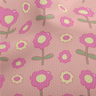 Cartoon Glossy Flowers Athletic Mesh Flat Back