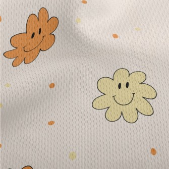 Cute Smiling Flowers Athletic Mesh Flat Back