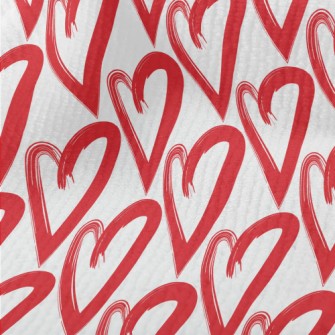 Hand Drawn Red Love Heart Terry