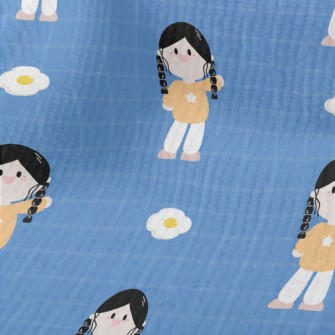 Cartoon Braid Girl Terry