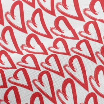 Hand Drawn Red Love Heart Performance Linen
