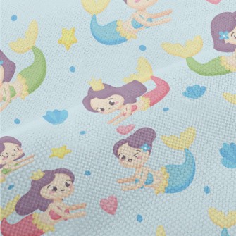 Cute Mermaid Swimming In The S Performance Linen