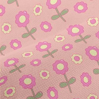 Cartoon Glossy Flowers Performance Linen