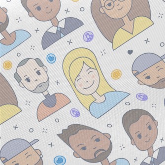 Simple Character Smiley Face Twill