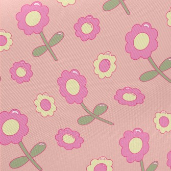 Cartoon Glossy Flowers Twill