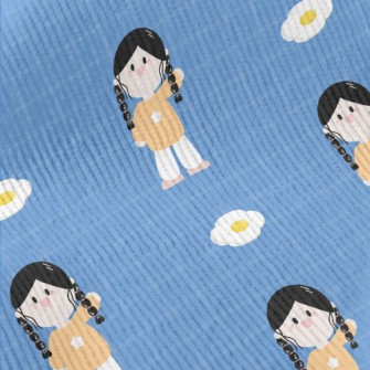 Cartoon Braid Girl Standard Corduroy