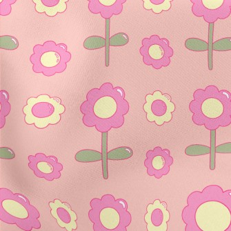 Cartoon Glossy Flowers Stretch Ponte