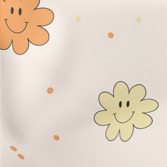 Cute Smiling Flowers Stretch Ponte
