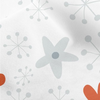 Snowflakes And Hearts Micro Fleece