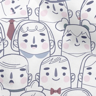 Cute Character Expressions Micro Fleece