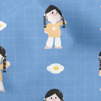 Cartoon Braid Girl Micro Fleece