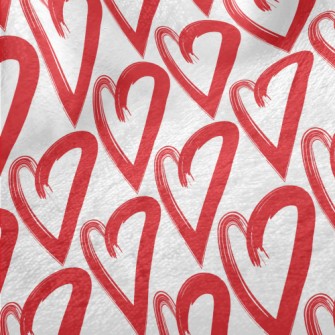 Hand Drawn Red Love Heart Minky