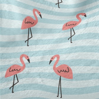 Cute Hand Drawn Flamingo Minky